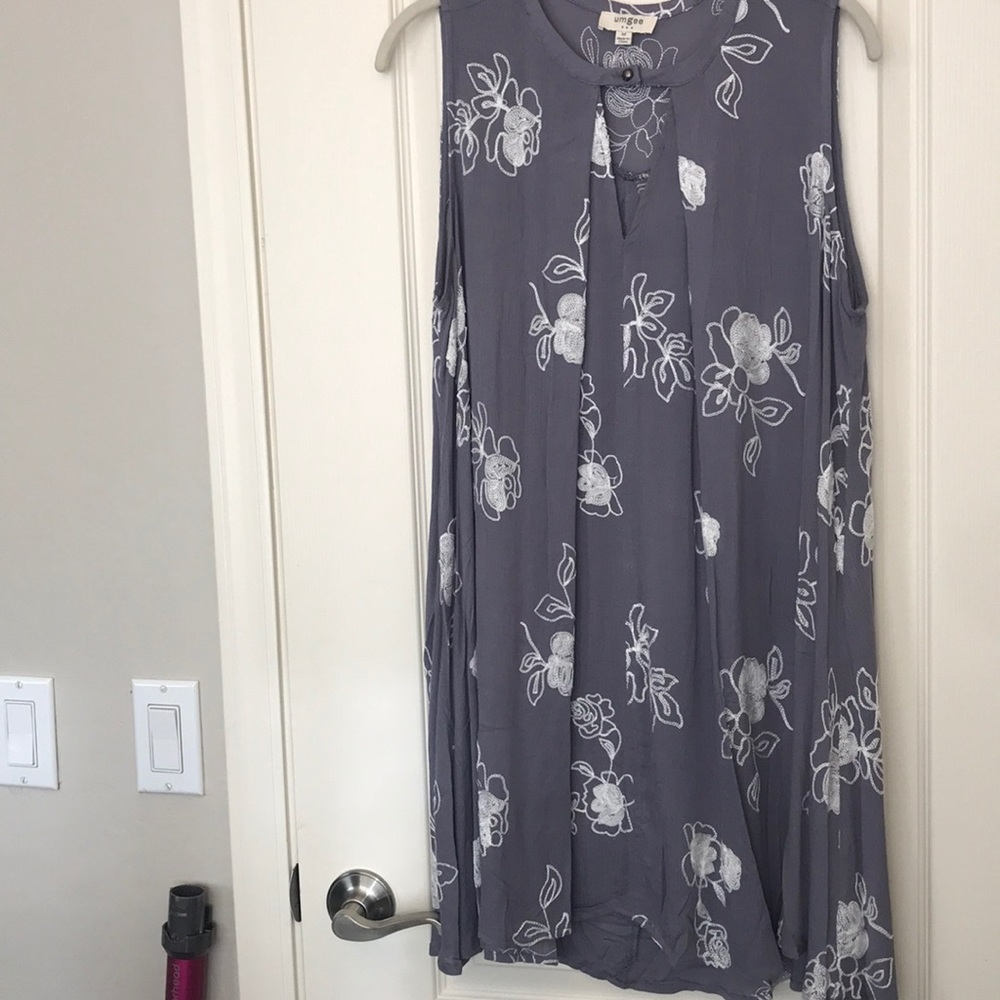 Purple and white floral dress